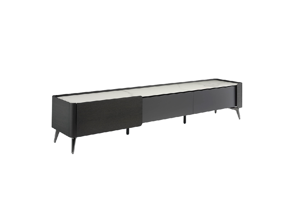 Wenge wood and porcelain marble TV cabinet Wenge wood and porcelain marble TV cabinet