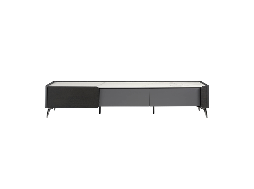 Wenge wood and porcelain marble TV cabinet Wenge wood and porcelain marble TV cabinet