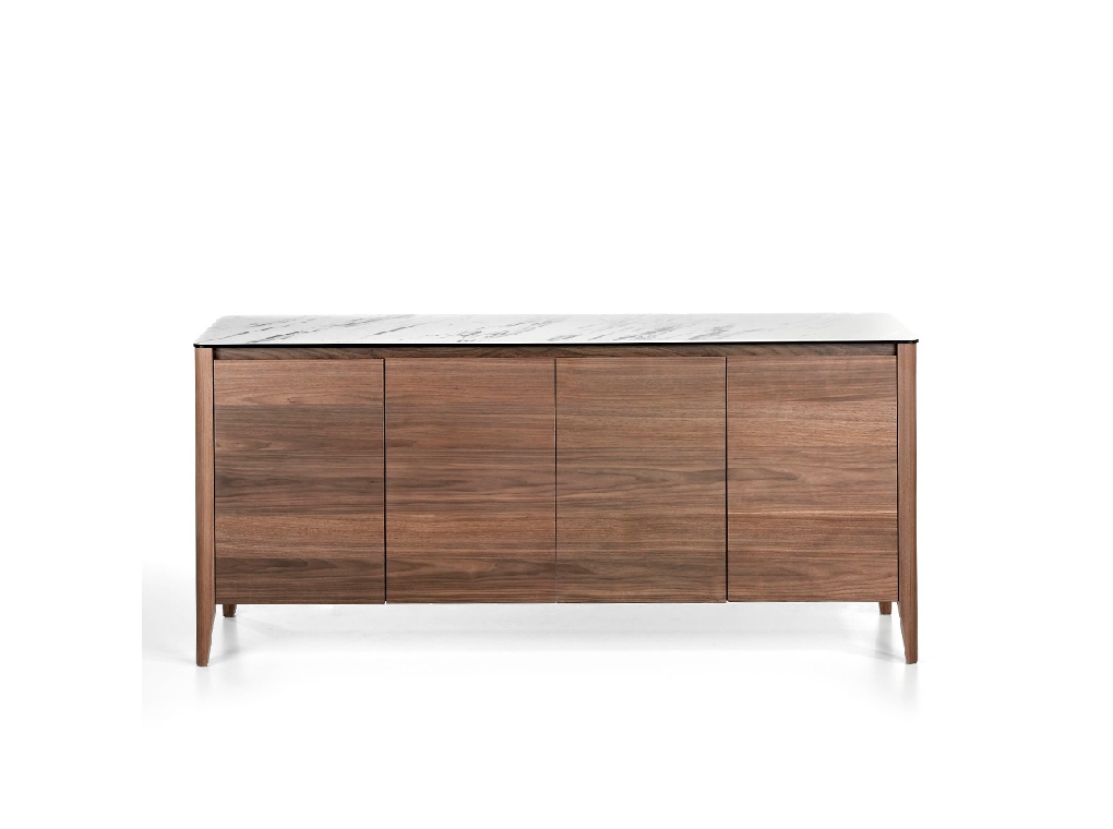 Walnut wood sideboard and porcelain top Walnut wood sideboard and porcelain top