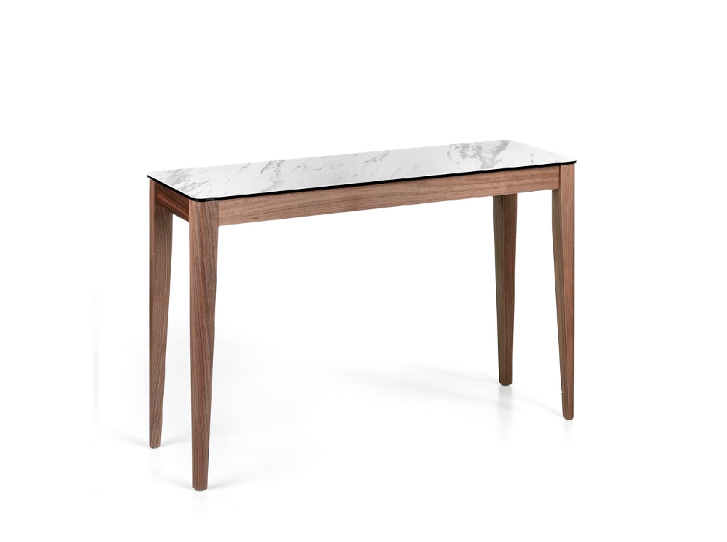 Console made of walnut-veneered wood Console made of walnut-veneered wood