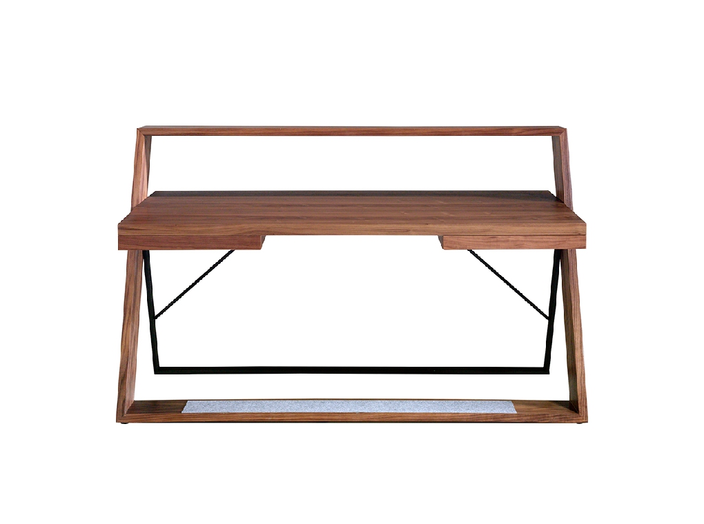Office desk in walnut wood and black steel Office desk in walnut wood and black steel