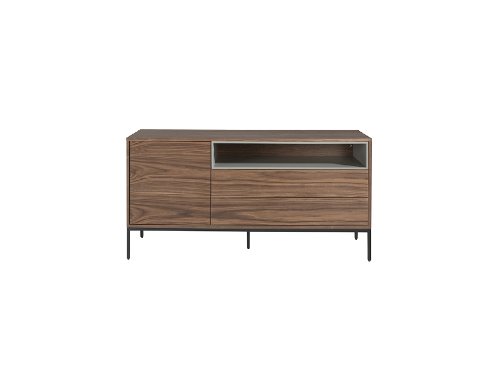 Sideboard aus Holz in Grau und Nussbaum