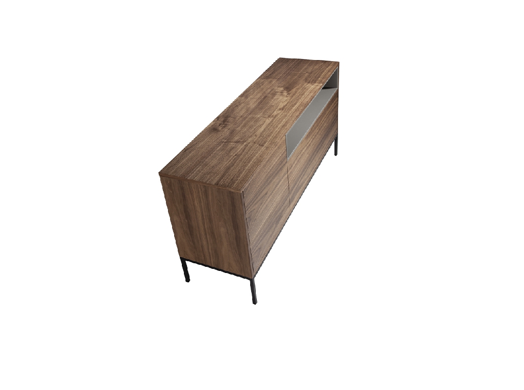 Sideboard aus Holz in Grau und Nussbaum