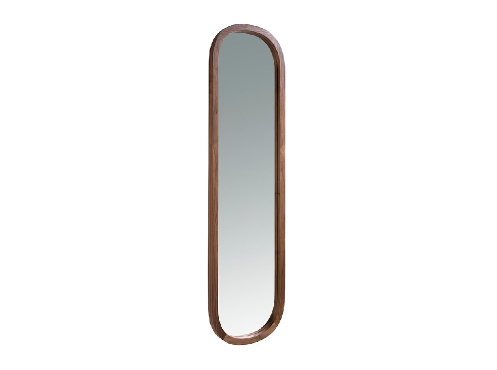 Standing mirror walnut wood frame