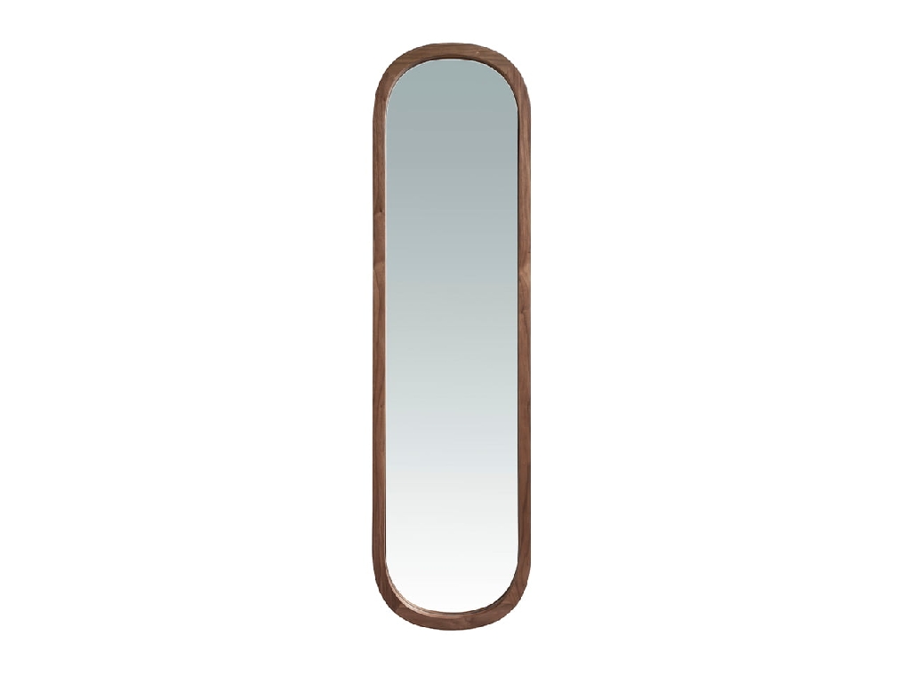 Standing mirror walnut wood frame