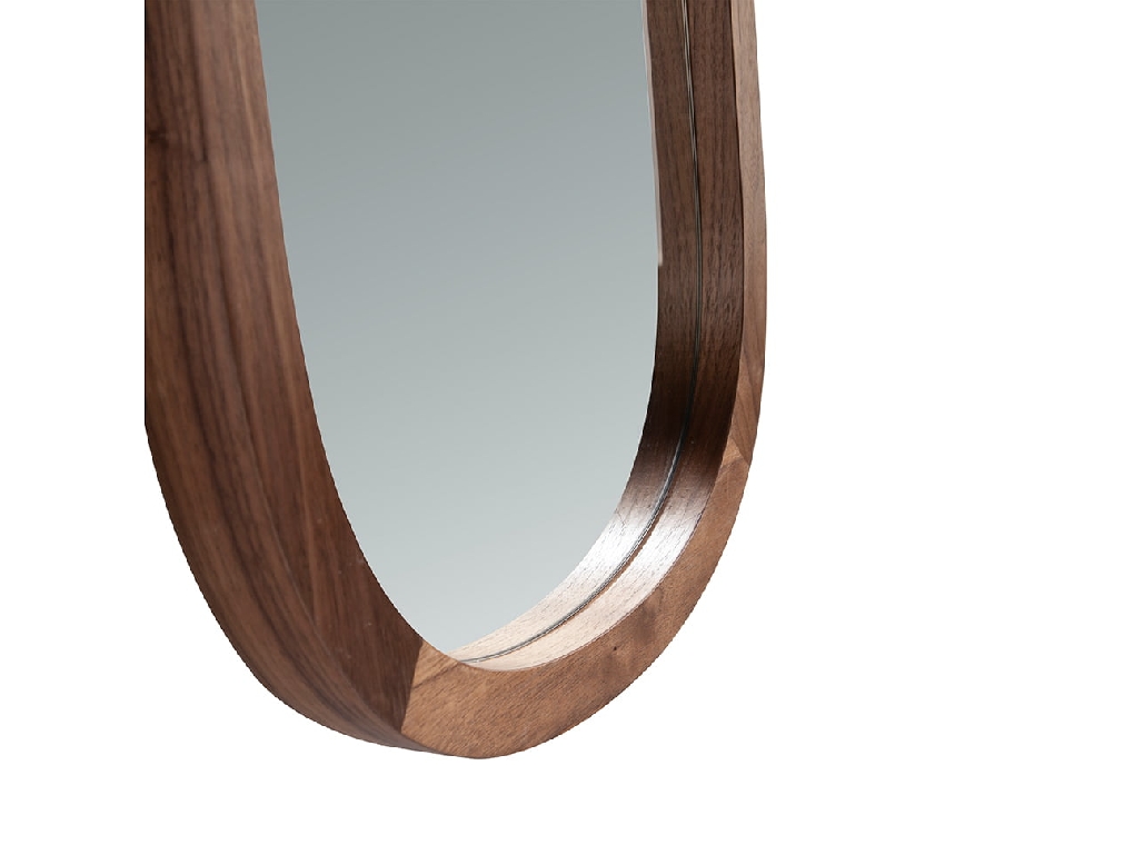 Standing mirror walnut wood frame