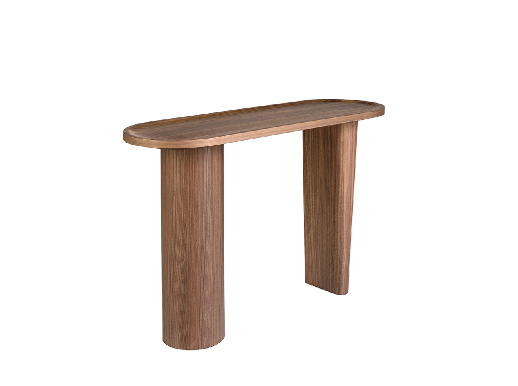 Console oval walnut half point