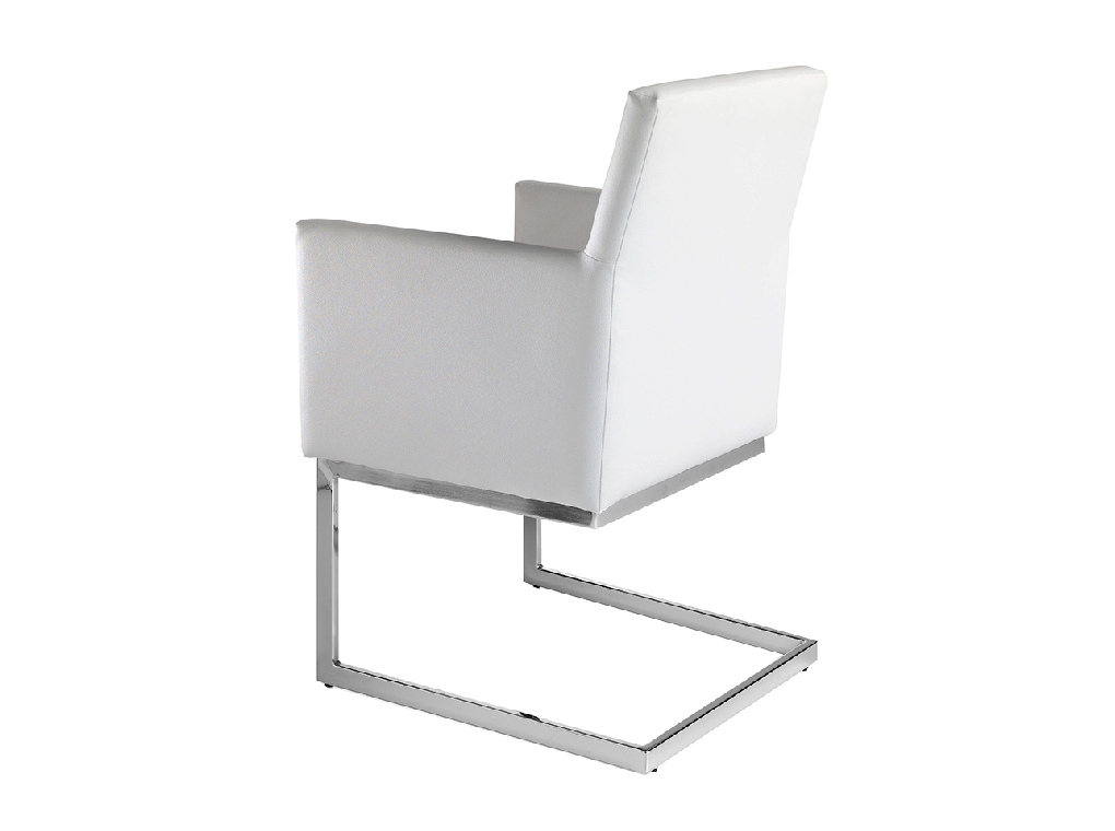 Sessel mit Kunstleder bezogen und mit verchromtem Stahlrahmen bezogen