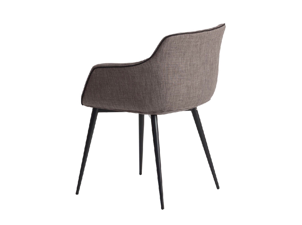 Fauteuil rembourré en tissu avec structure en acier noir