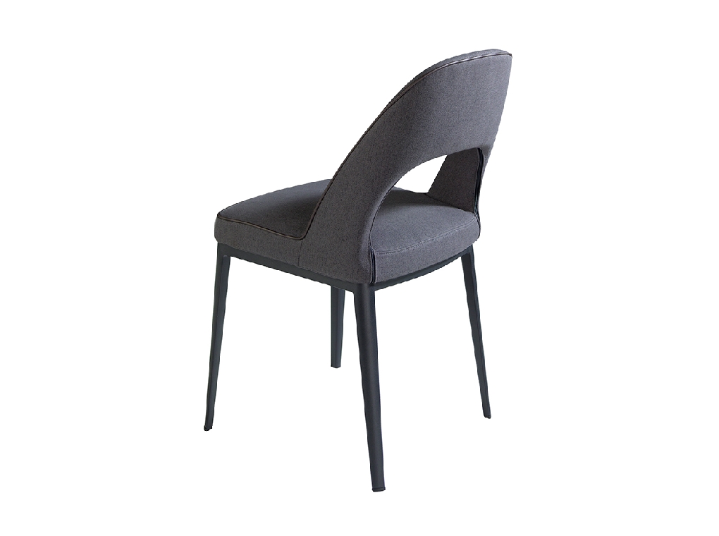 Chair upholstered in fabric with steel frame