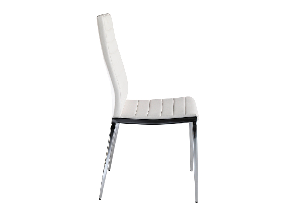 Chair upholstered in leatherette with chromed steel frame