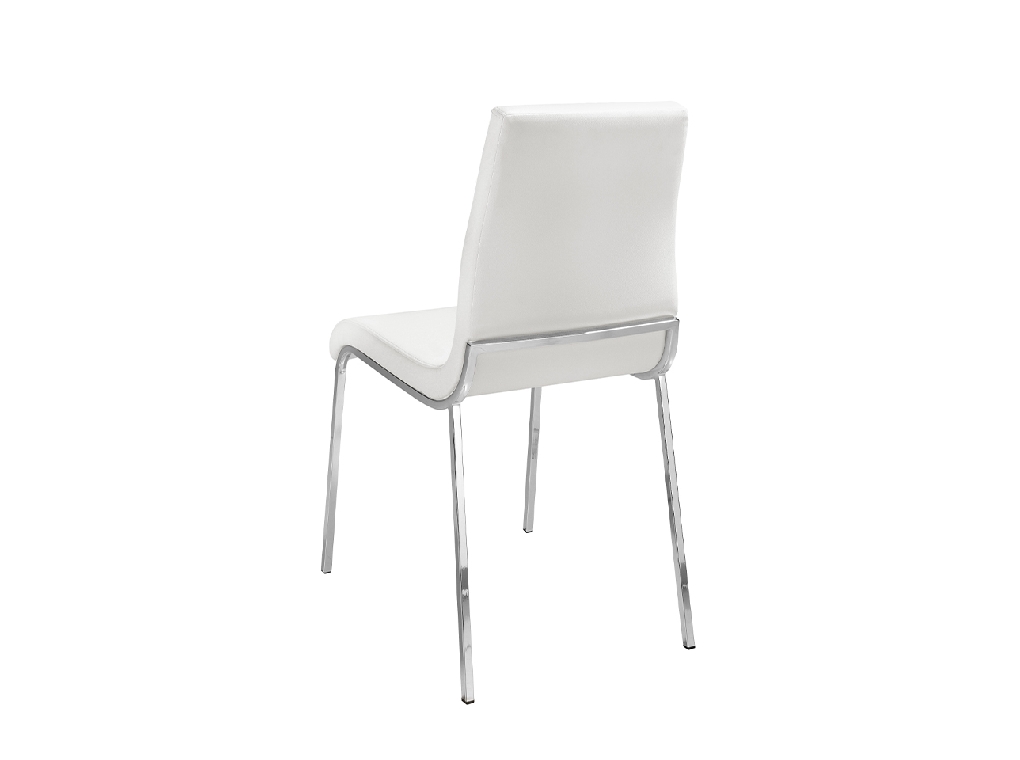 Chair upholstered in leatherette with chromed steel frame