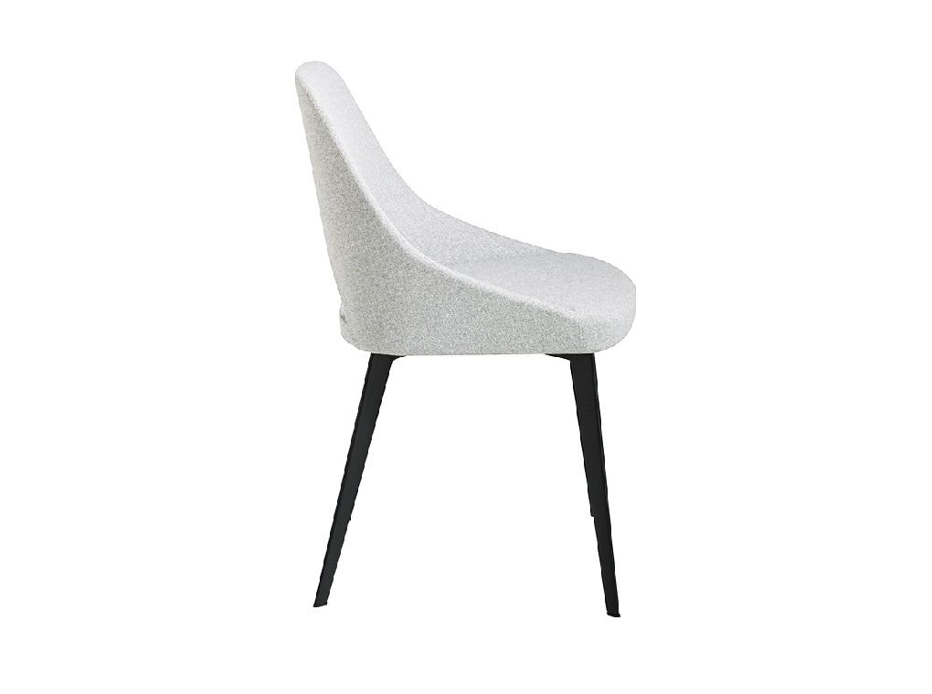 Fabric upholstered chair with black steel legs