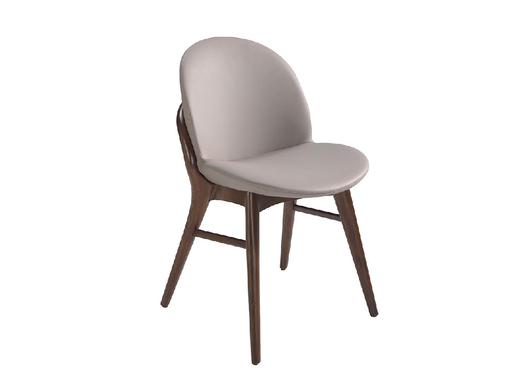 Chair upholstered in eco-leather with solid ash structure