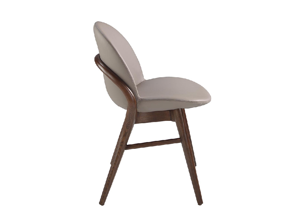 Chair upholstered in eco-leather with solid ash structure