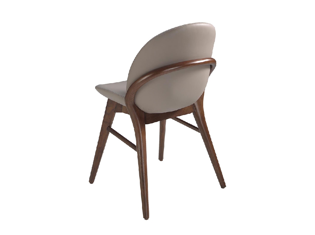 Chair upholstered in eco-leather with solid ash structure