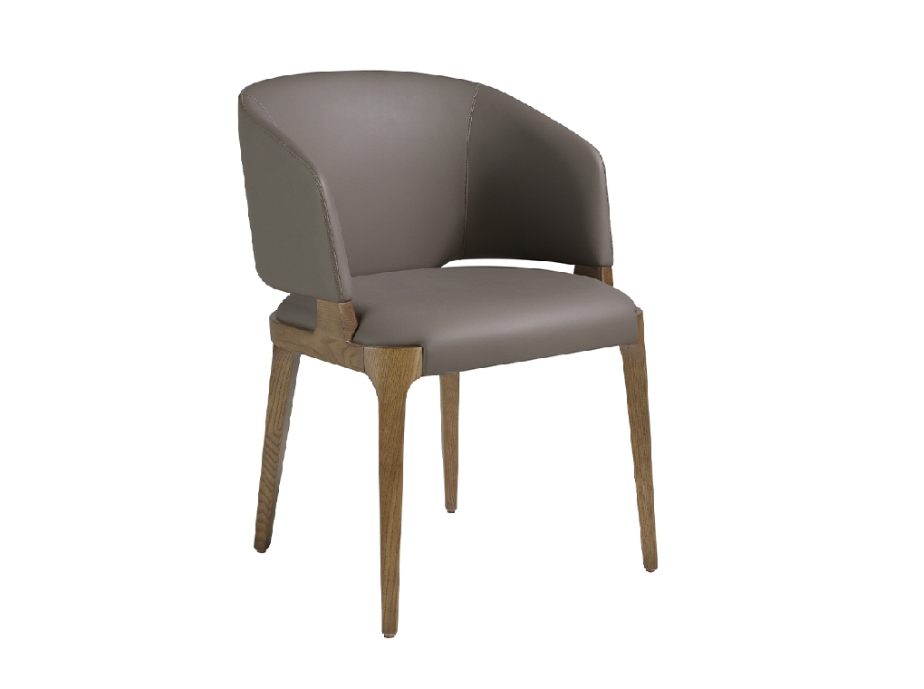 Chair upholstered in eco-leather and structure in solid ash.