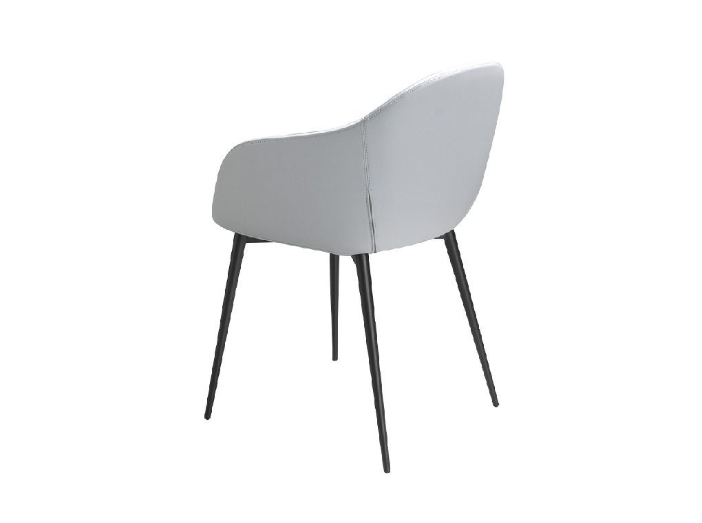 Silla comedor tapizada en terciopelo y polipiel. Estructura en acero negro.