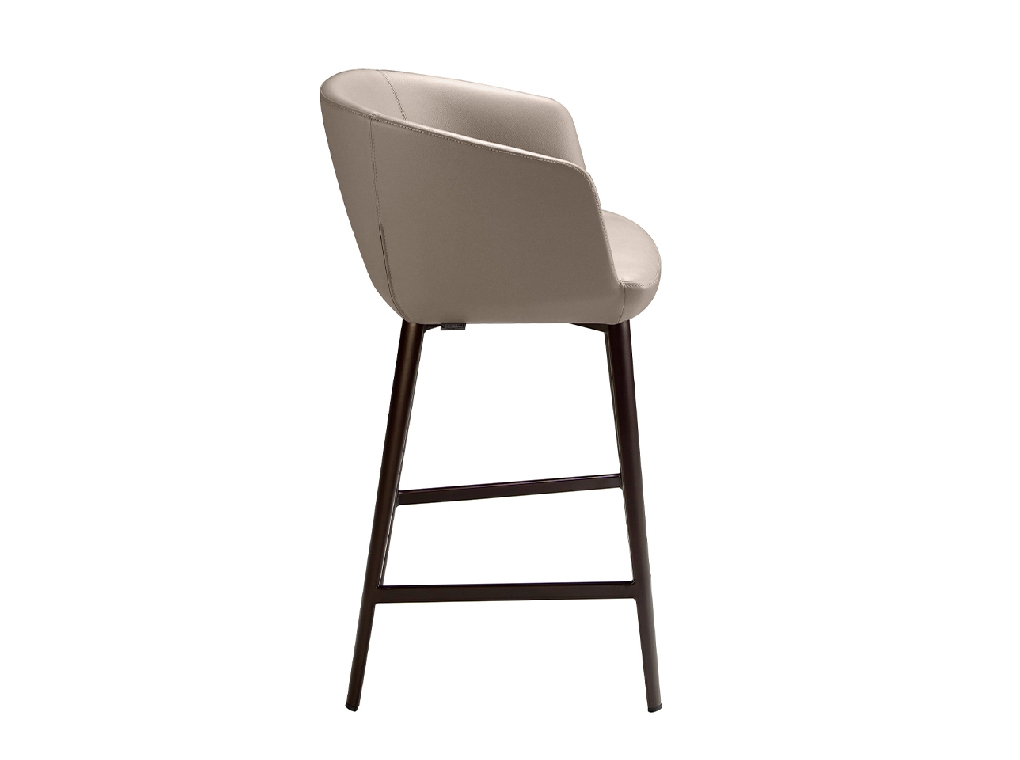 Tabouret en croûte de cuir gris