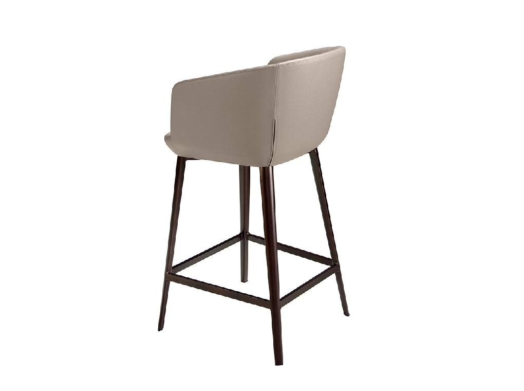 Tabouret en croûte de cuir gris