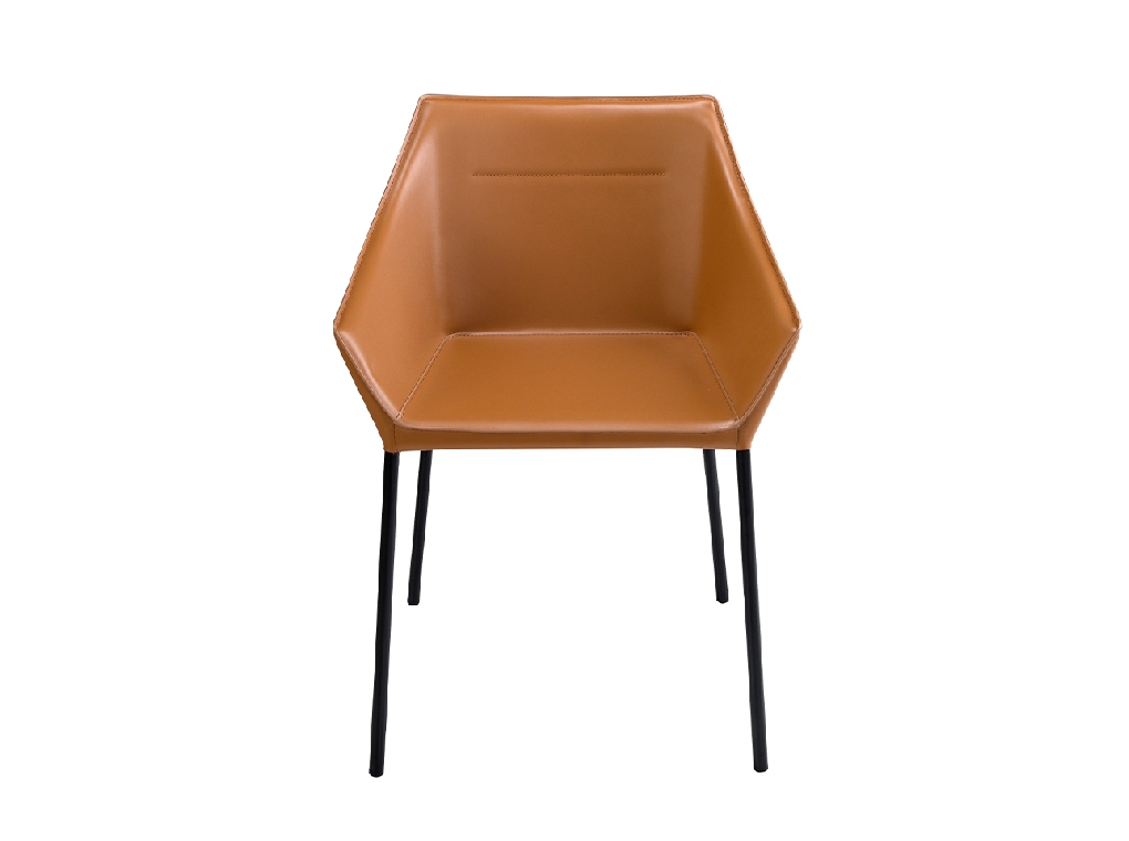 Chaise en croûte de cuir marron