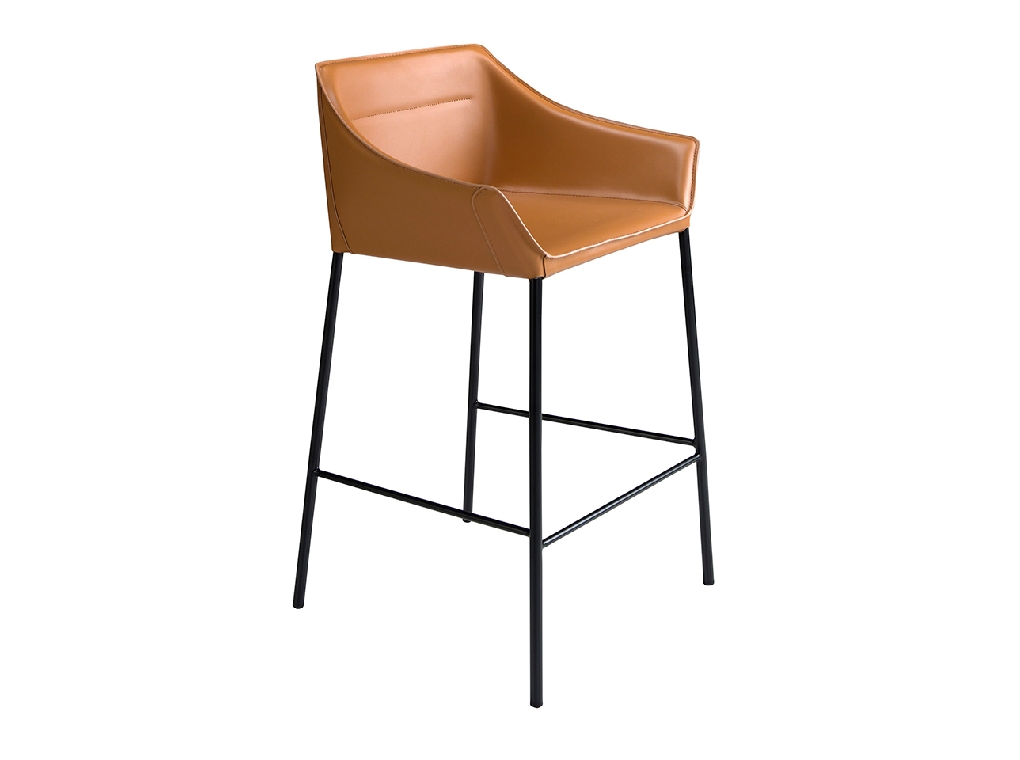 Brown leatherette stool