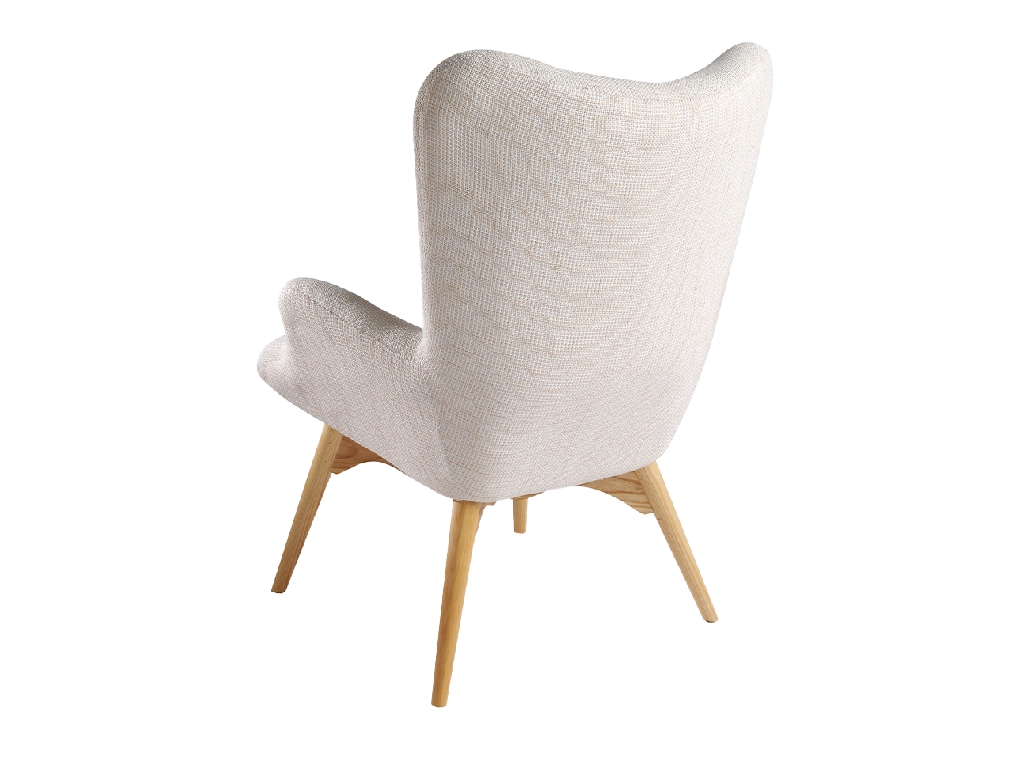 Fauteuil rembourré en tissu capitonné