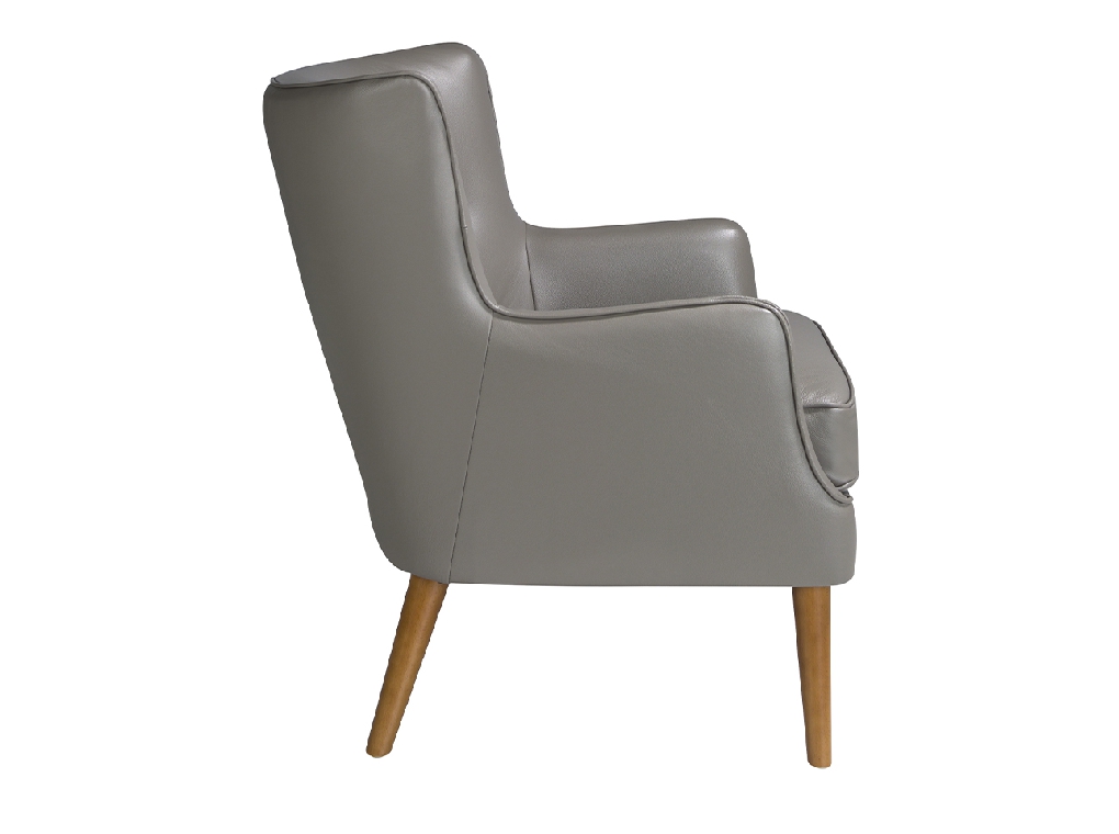 Fauteuil Chester en cuir gris foncé