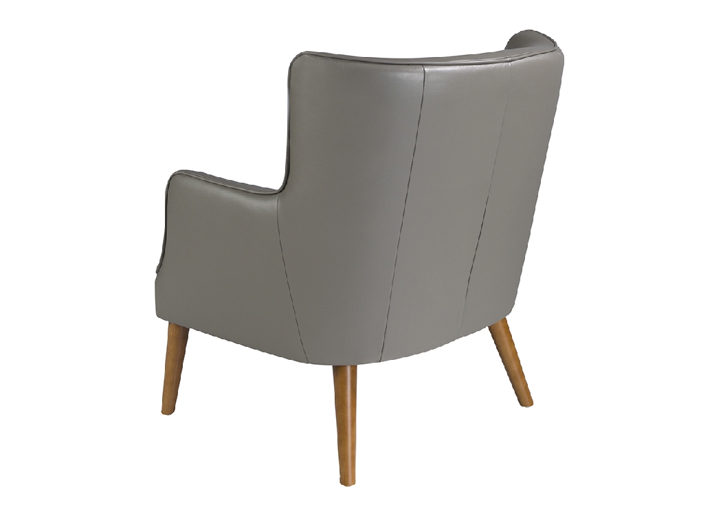 Fauteuil Chester en cuir gris foncé