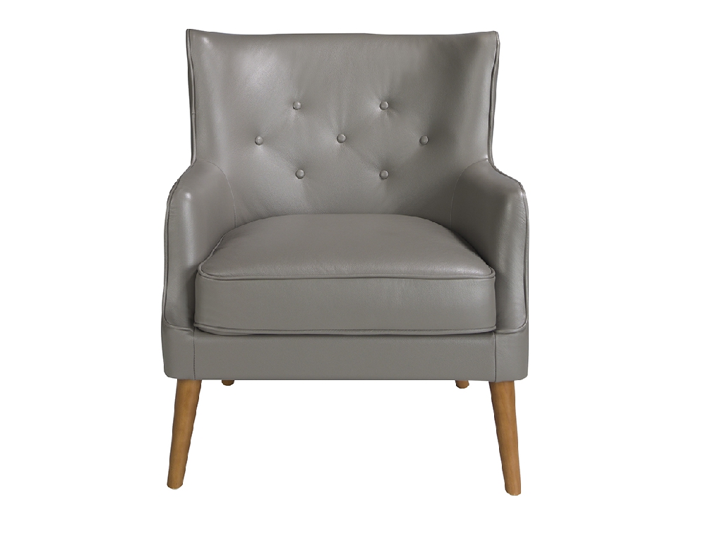 Fauteuil Chester en cuir gris foncé