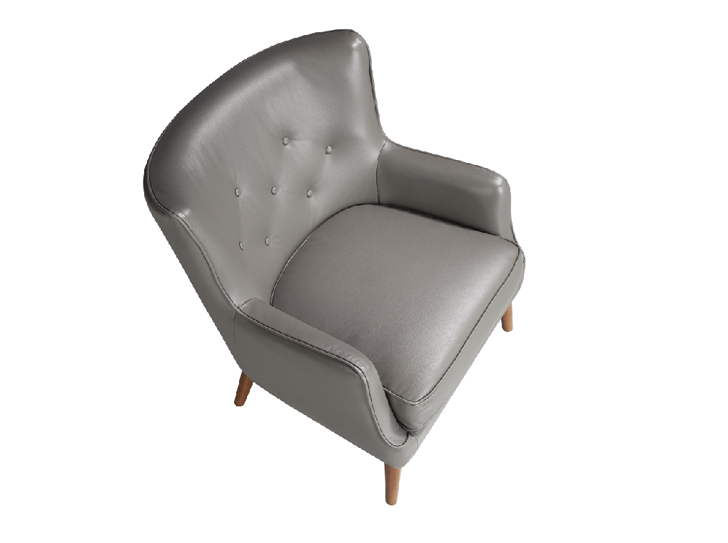 Fauteuil Chester en cuir gris foncé