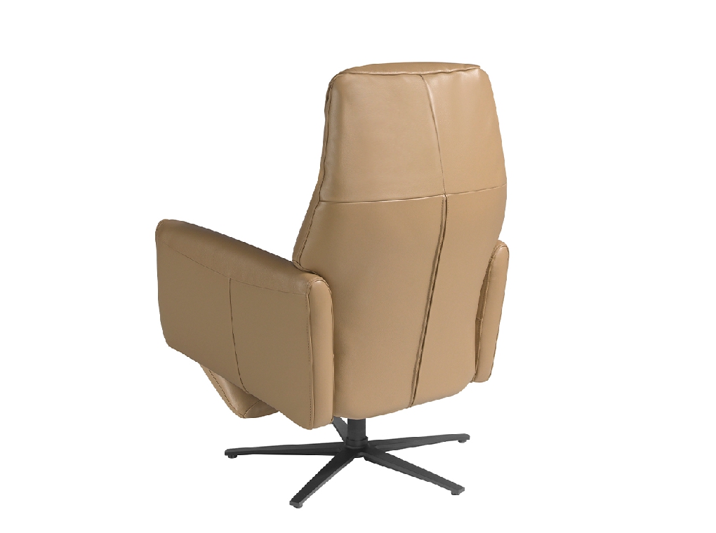 Swivel double relax armchair upholstered in leather