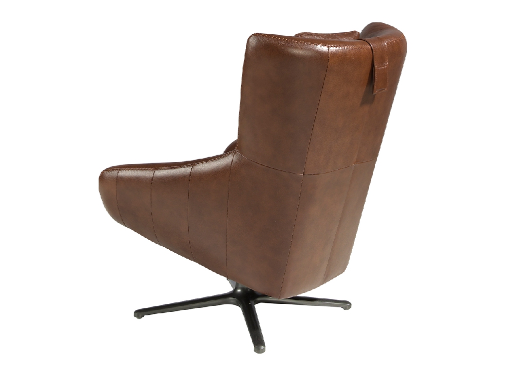 Swivel armchair with leatherette upholstered cushion