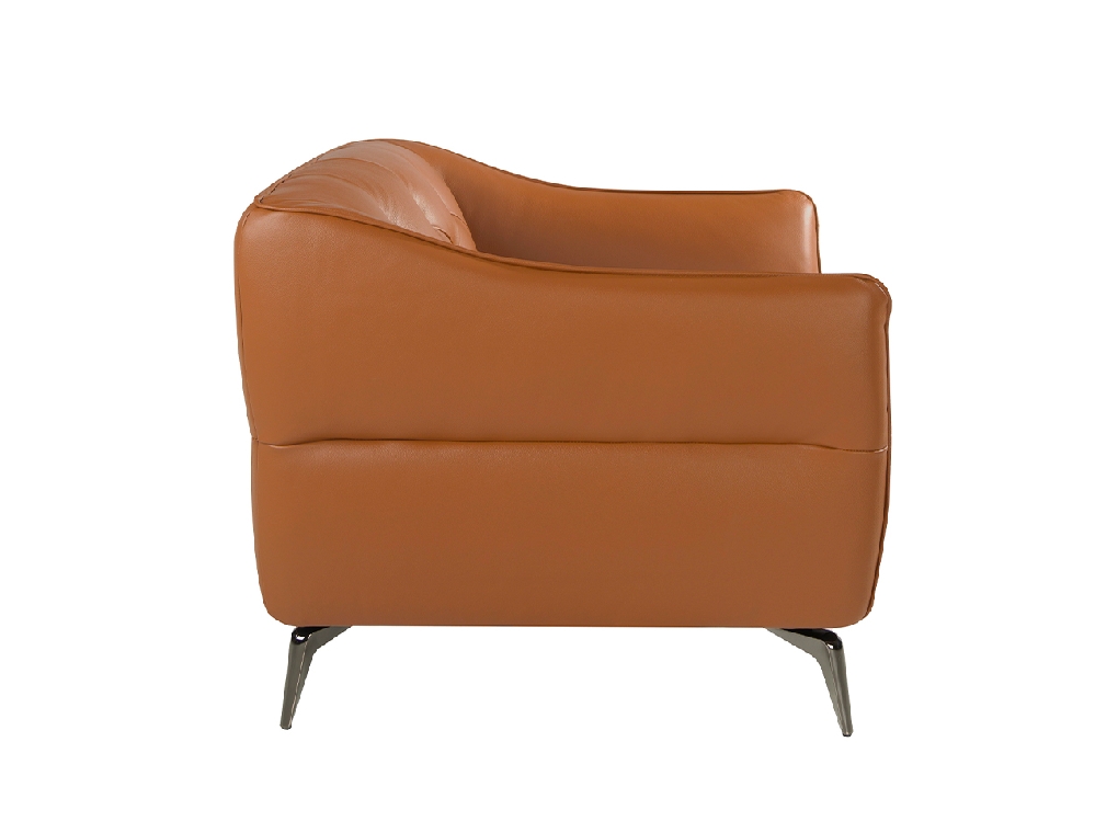 Leather upholstered capitonné armchair