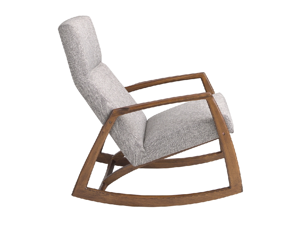 Grey fabric rocking chair