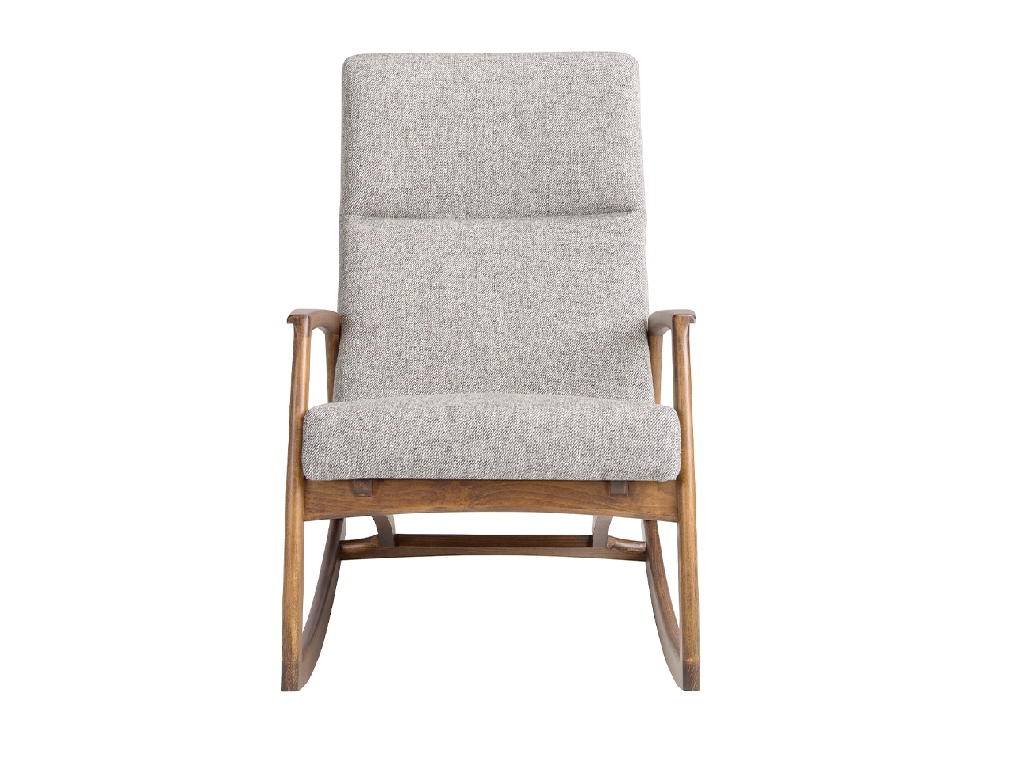 Grey fabric rocking chair