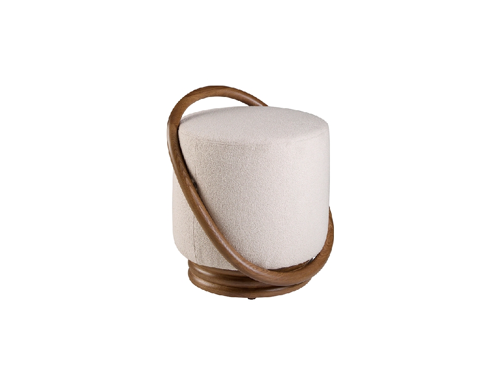 White fabric pouffe