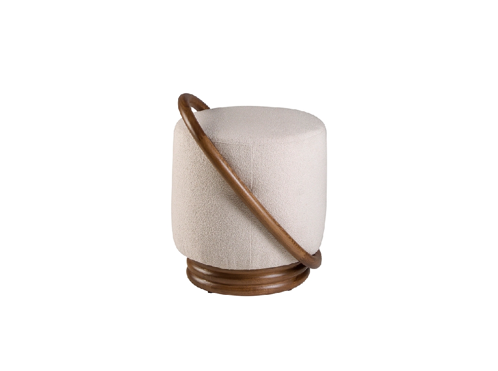 White fabric pouffe