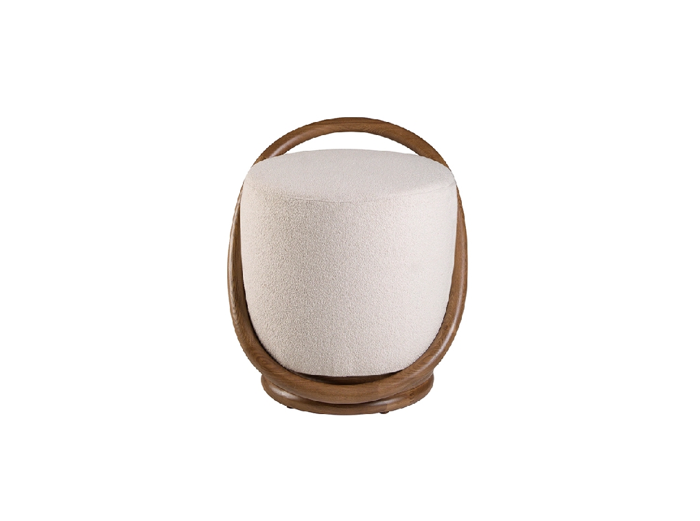 White fabric pouffe