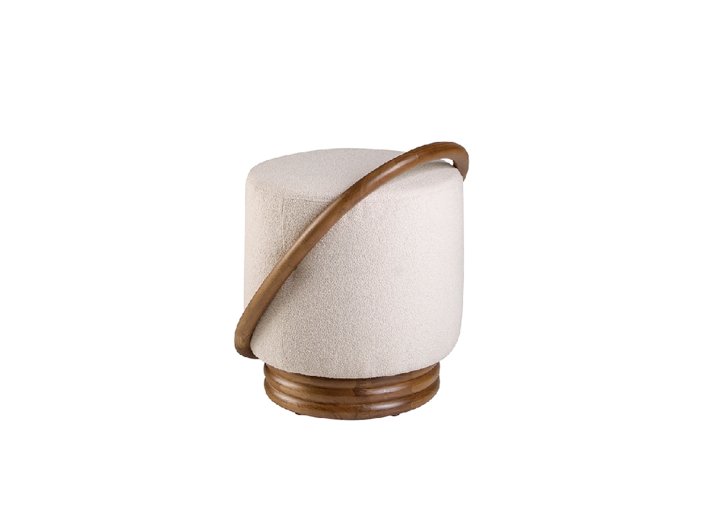 White fabric pouffe