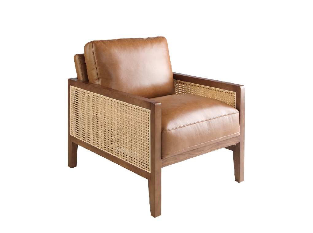 Brown leather armchair