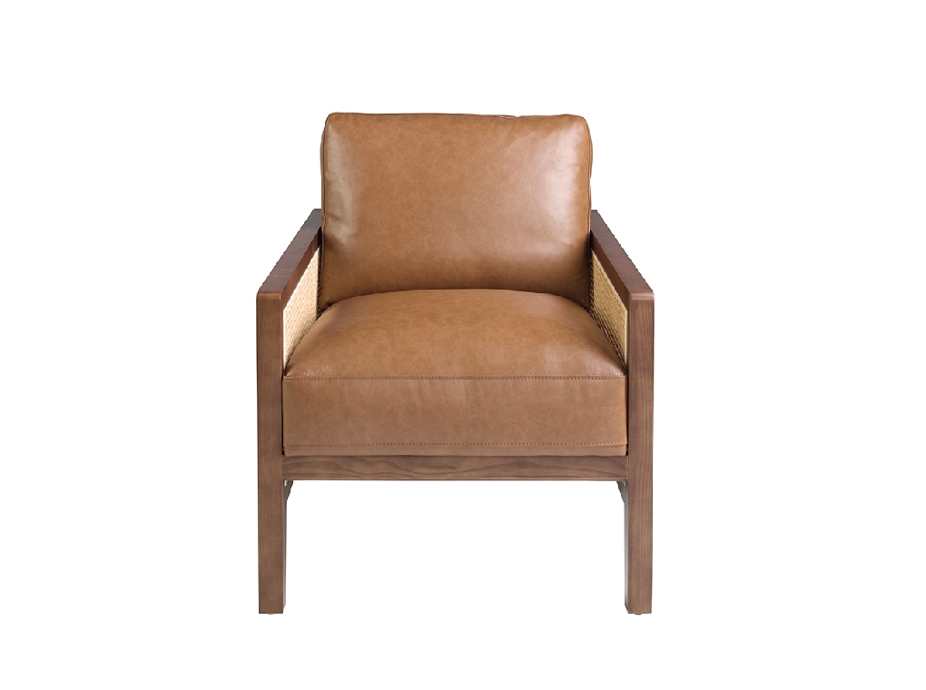 Brown leather armchair