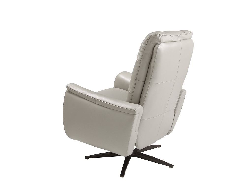 Grey leather swivel armchair