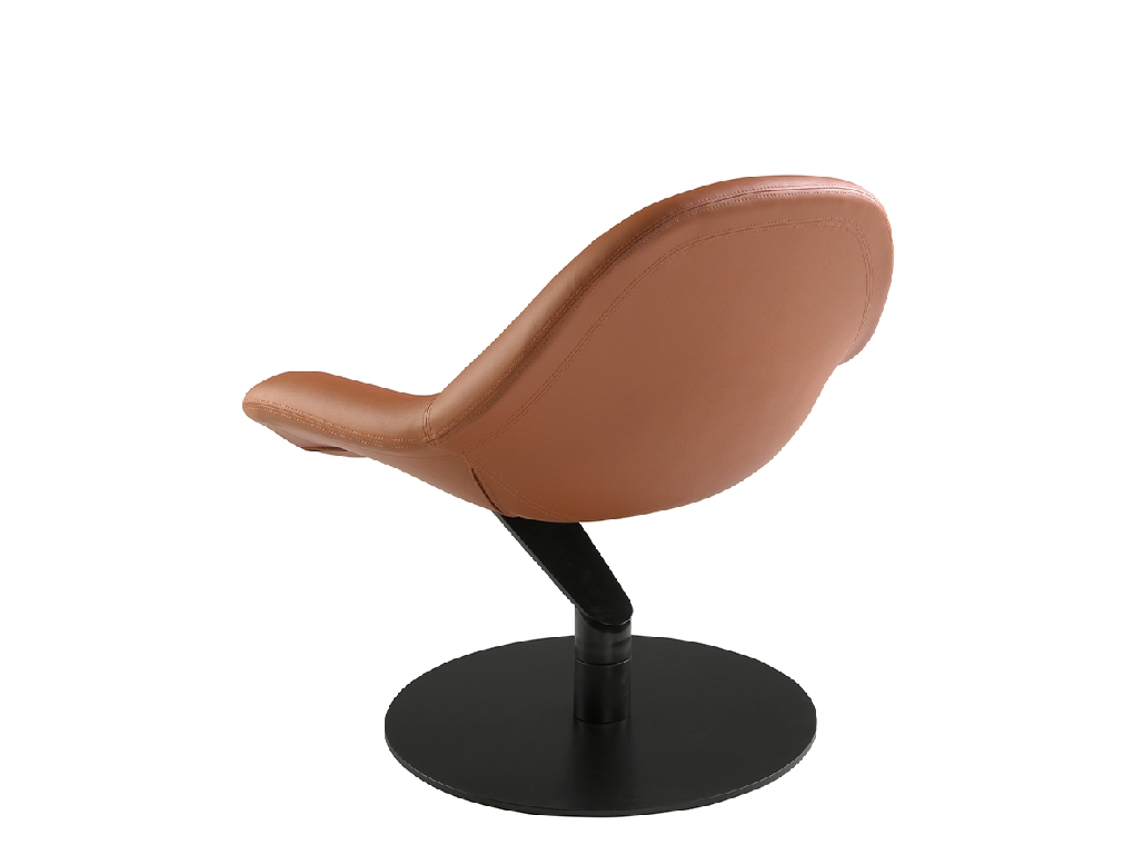 Brown leatherette swivel armchair