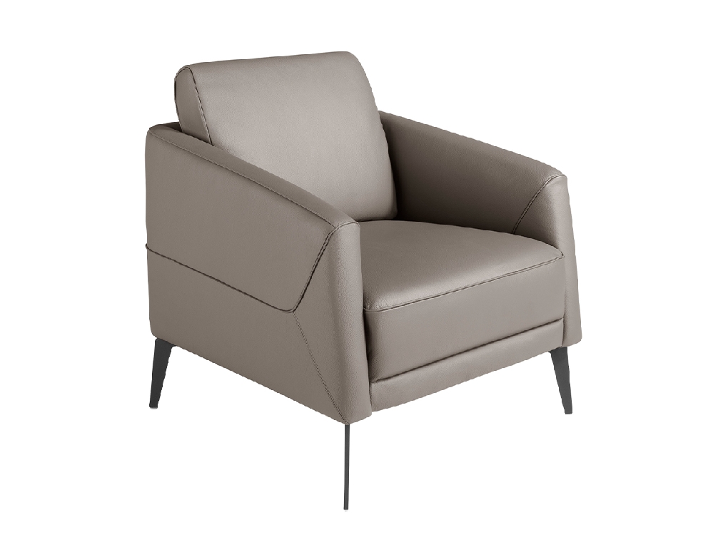 Fauteuil en croûte de cuir gris foncé