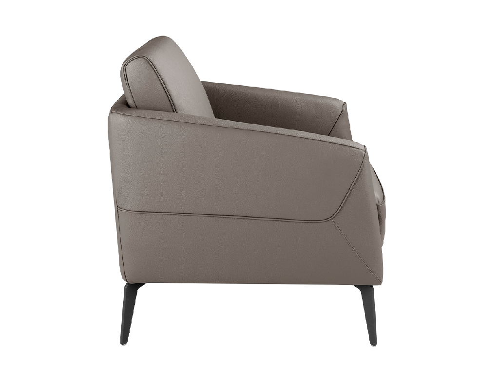 Fauteuil en croûte de cuir gris foncé