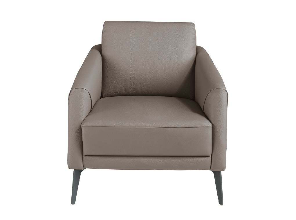 Fauteuil en croûte de cuir gris foncé