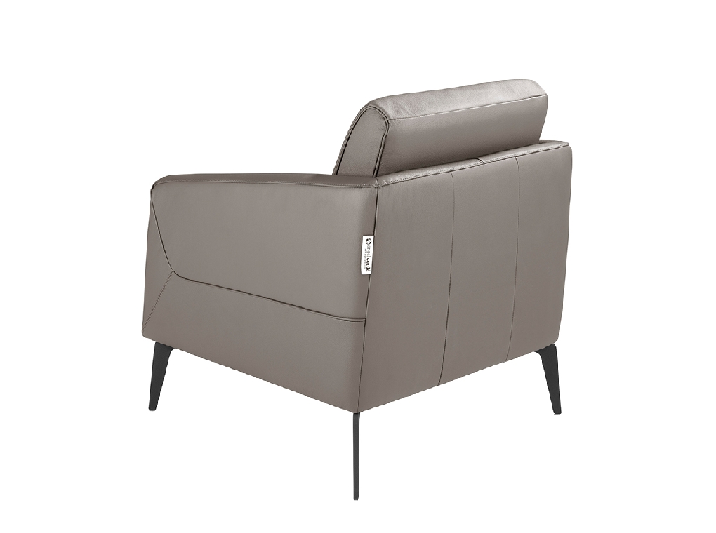 Fauteuil en croûte de cuir gris foncé