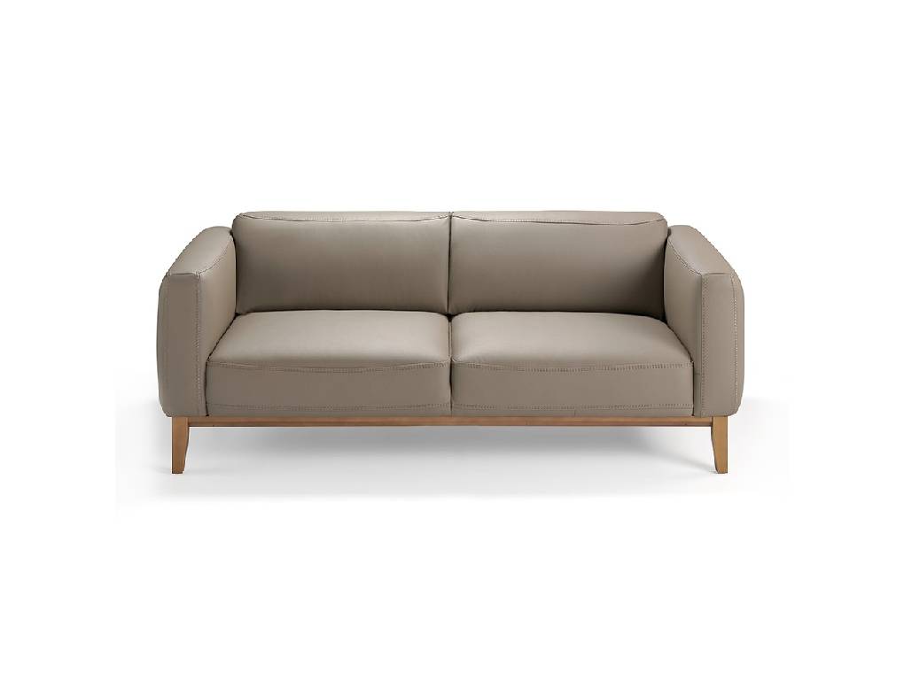 3-seater sofa upholstered in leather with Walnut wood structure 3-seater sofa upholstered in leather with Walnut wood structure