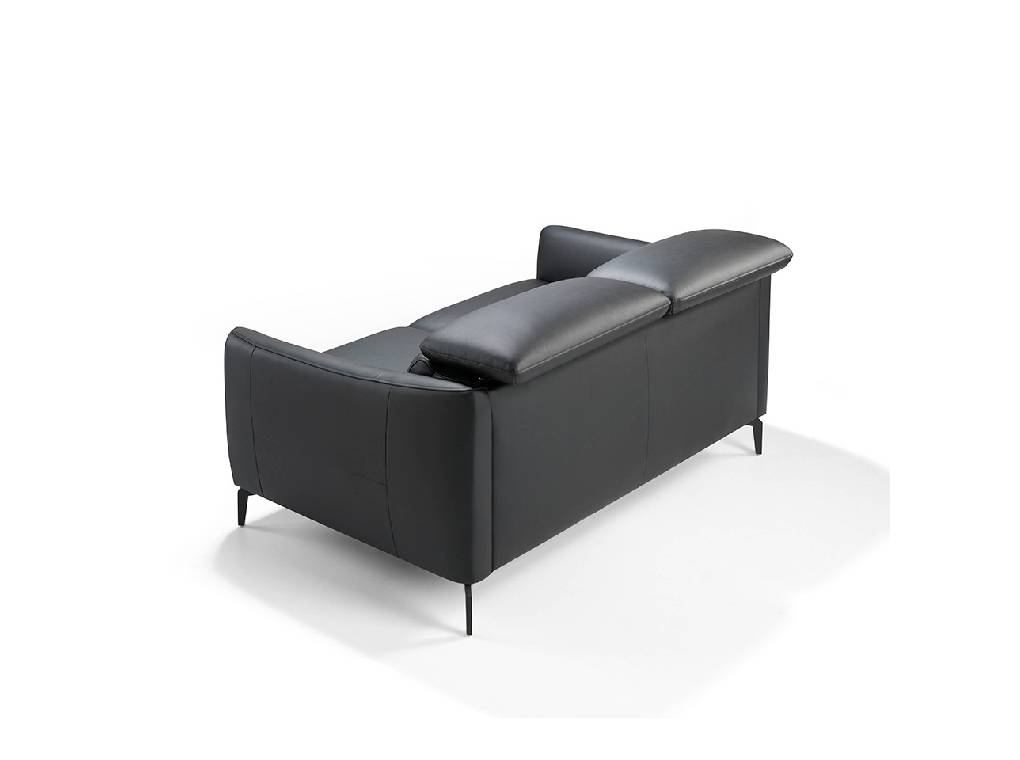 2-seater sofa upholstered in leather with black steel legs 2-seater sofa upholstered in leather with black steel legs